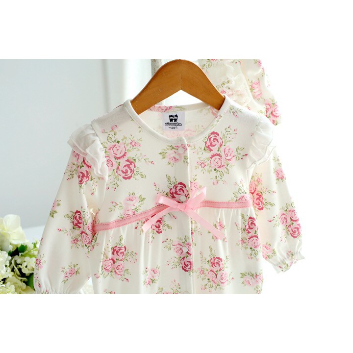 Freeship 99k toàn quốc_,Romper mũ hoa bé gái giá tốt