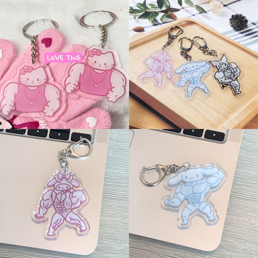 Móc Khóa Hình Cơ Bắp Sanrio Dễ Thương
