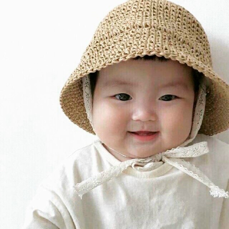 Xưởng sản xuất mũ cói móc cho bé dưới 4 tuổi có dây điều chỉnh vòng đầu