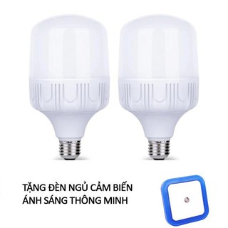 Bộ 2 Bóng Đèn Led Trụ 30W Siêu Sáng Tặng Kèm Đèn Ngủ Cảm Biến