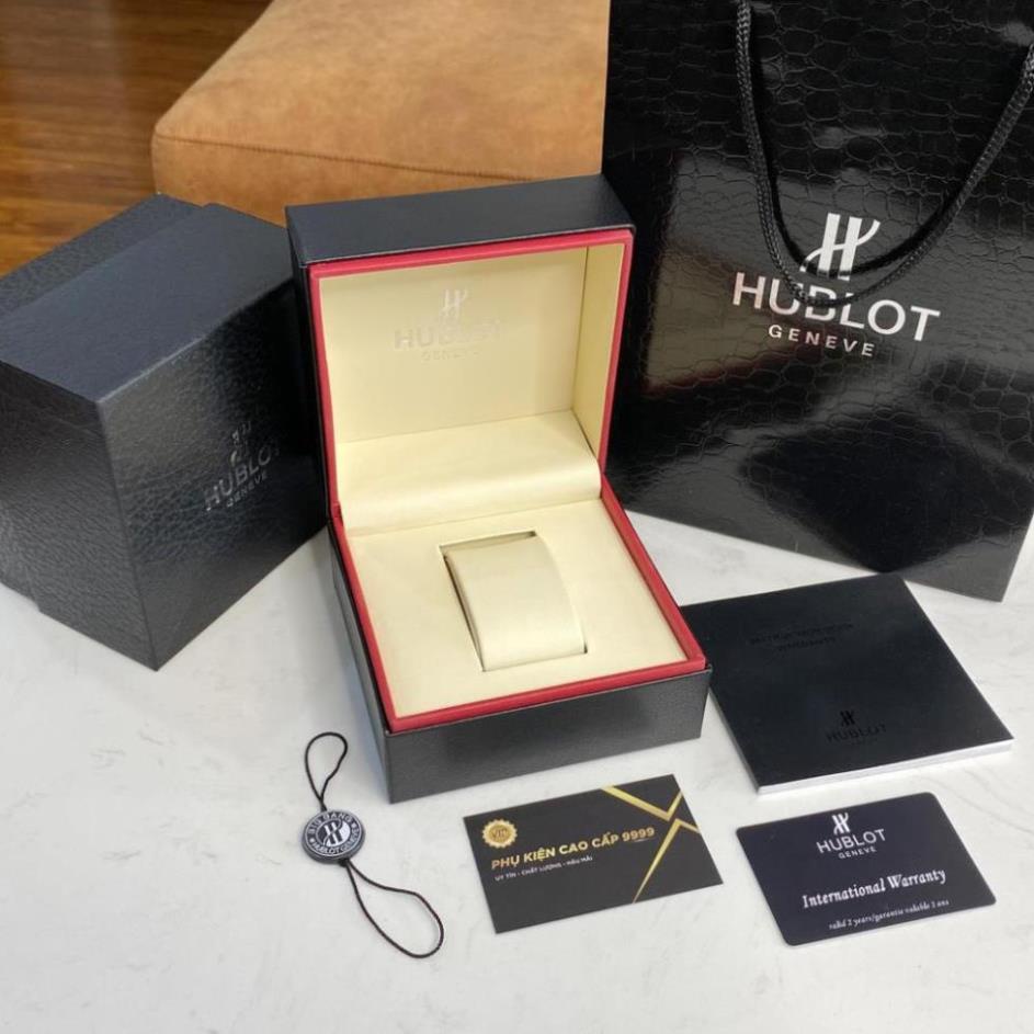 Hộp đồng hồ Hublot da đi kèm tag sổ thẻ, hộp đựng đồng hồ quà tặng cao cấp Shop148