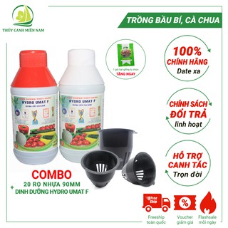 Combo 1 Cặp Dung Dịch Thủy Canh HYDRO UMAT F Dinh Dưỡng Trồng Cây Ăn Trái Thuỷ Canh + 20 Rọ Ăn Trái TẶNG 1 Gói Hạt Giống