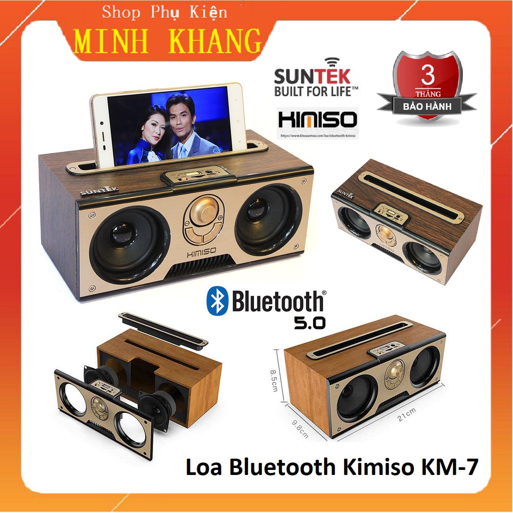 [Deal Hot] Loa Bluetooth Kimiso KM-7 - Hàng Nhập Khẩu Loại 1 - Âm Hay - Bass Trầm Sâu Lắng - Bảo Hành 3 Tháng