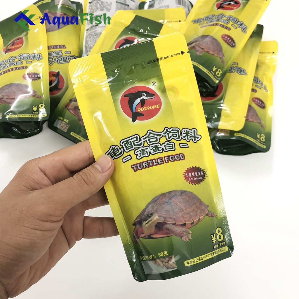 Thức ăn chuyên dụng cho rùa cảnh nhãn hiệu Porpoise gói 88g (giúp rùa ham ăn, nhanh lớn, tăng sức đề kháng)
