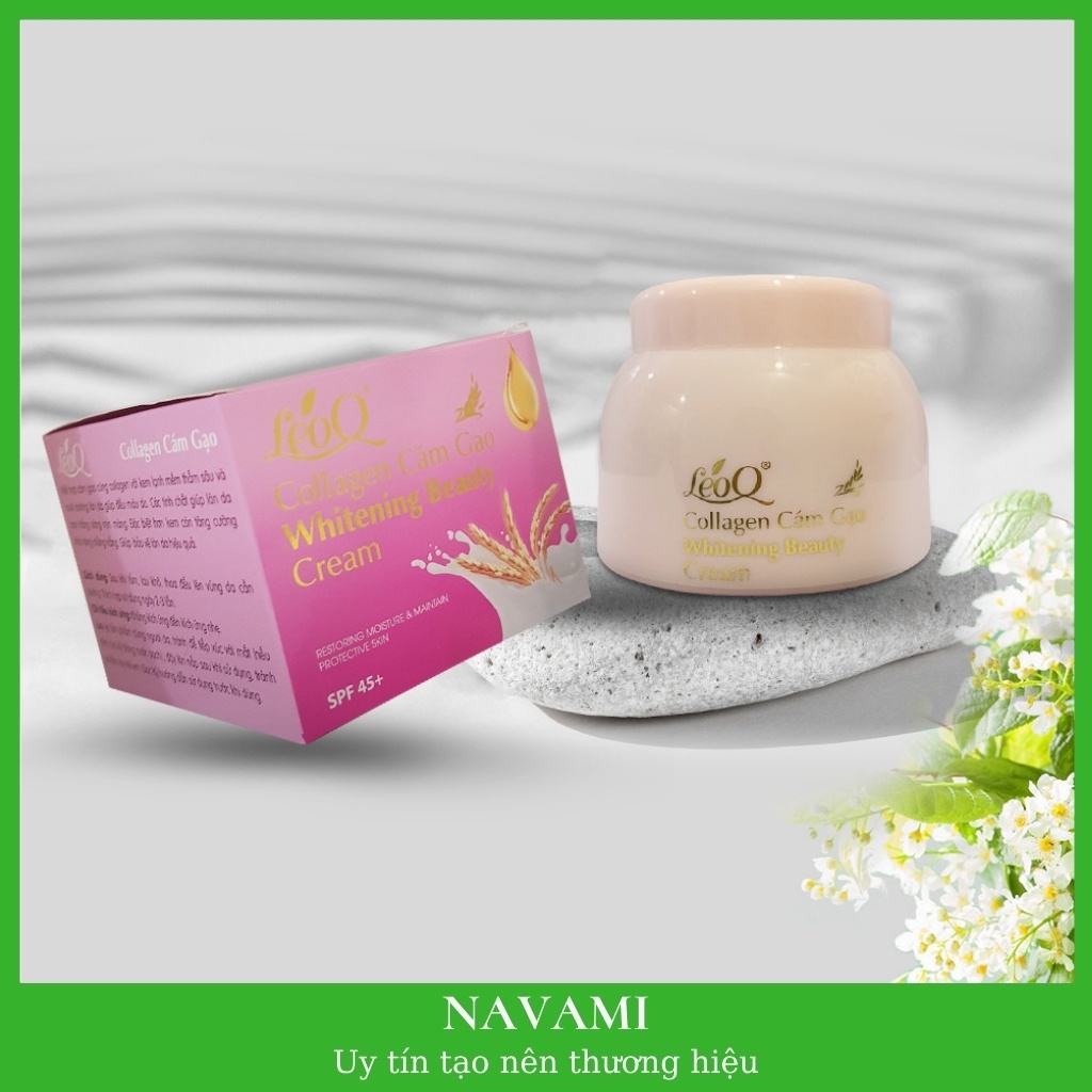 Kem body collagen dưỡng trắng da toàn thân LeoQ cám gạo 200ml