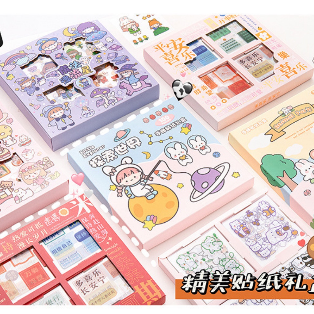 Bộ Sticket dán sổ sách/ notebook / decor bình nước siêu cute nhiều mẫu giá rẻ