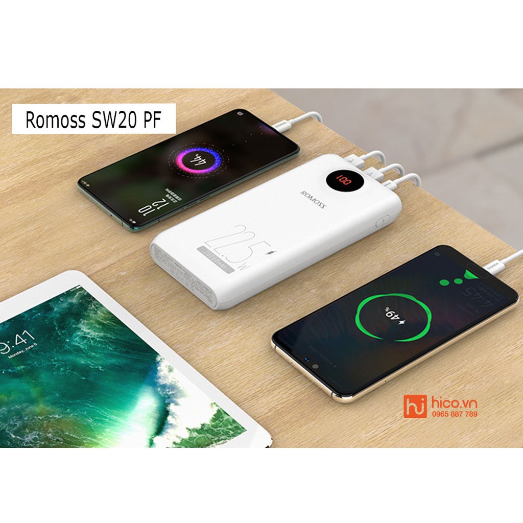 Pin Sạc Dự Phòng Romoss SW20 PF – Tích Hợp Sạc Nhanh – Dung Lượng Khủng 20000mAh