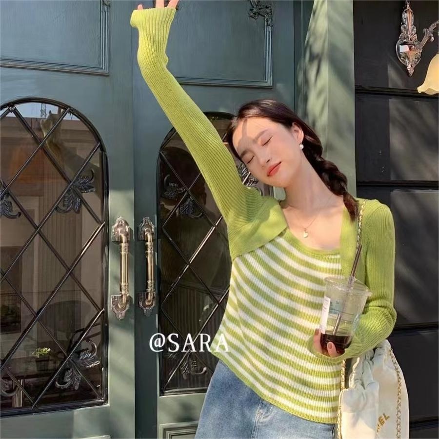 NRVP Áo Sweater Dệt Kim Dài Tay Thiết Kế Mới Thời Trang Theo Phong Cách Hàn Quốc Cho Nữ