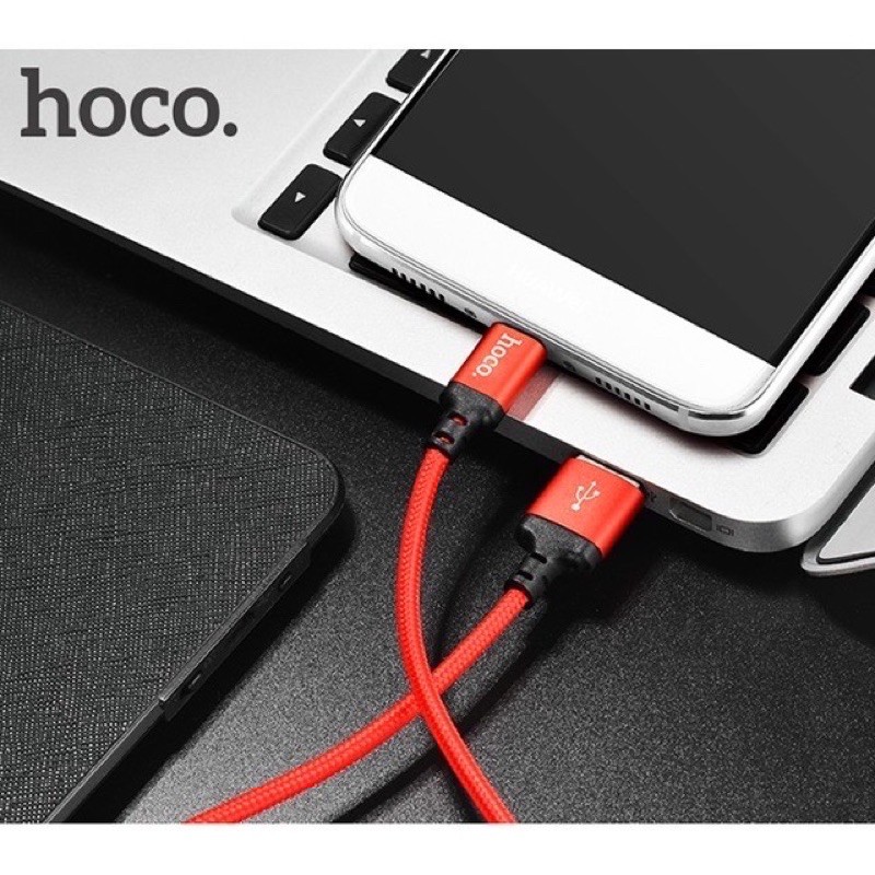 Xả kho-giá sỉ-Cáp sạc nhanh dây dù HoCo X14 đầu ra cổng USB Type-C Dài 1M-2M Cáp Sam sung,oppo,redmi.Chính Hãng BH 12T