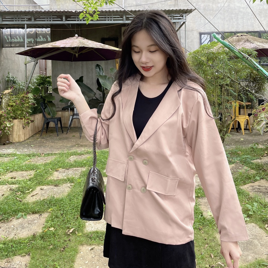 Áo vest nữ dài tay xanh mint ulzzang Hàn Quốc, Áo khoác blazer nữ 2 lớp tay dài vintage - Maoshop | BigBuy360 - bigbuy360.vn