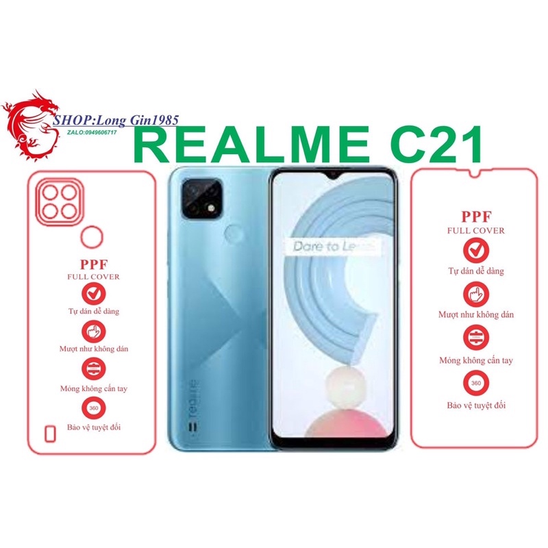 Realme C21 miếng dán trong Ppf mặt sau và mặt trước chống va đập chống trầy xước