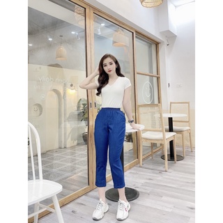 Quần Jean lửng nữ cạp chun