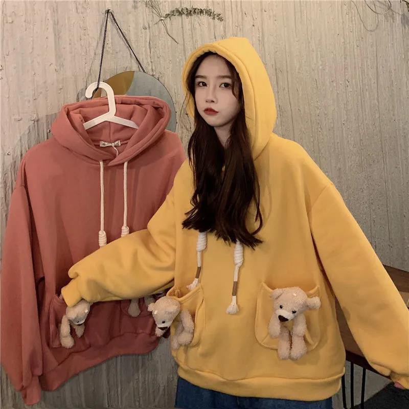 Áo Nỉ Nữ Dài Tay Có Mũ Thời Trang Hàn | BigBuy360 - bigbuy360.vn