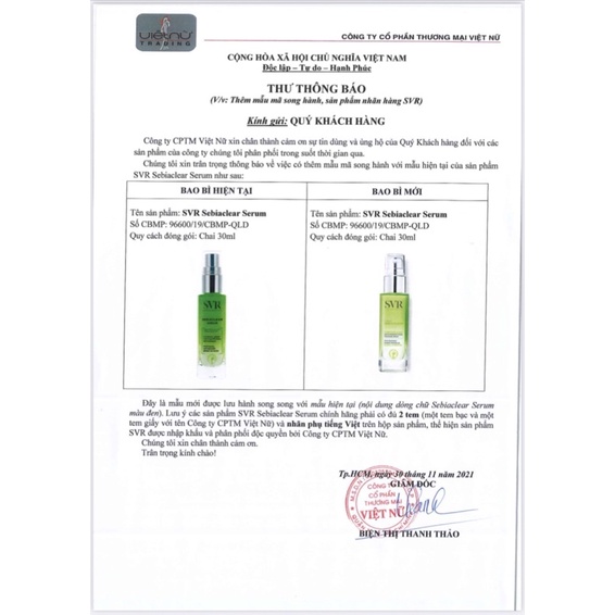 [Nhập khẩu] Serum giảm mụn mờ thâm SVR Sebiaclear 30ml