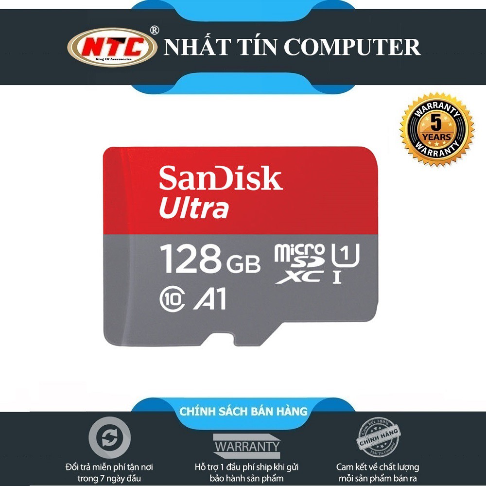 Thẻ nhớ MicroSDXC SanDisk Ultra A1 128GB Class 10 U1 100MB/s - box Hoa (Đỏ)