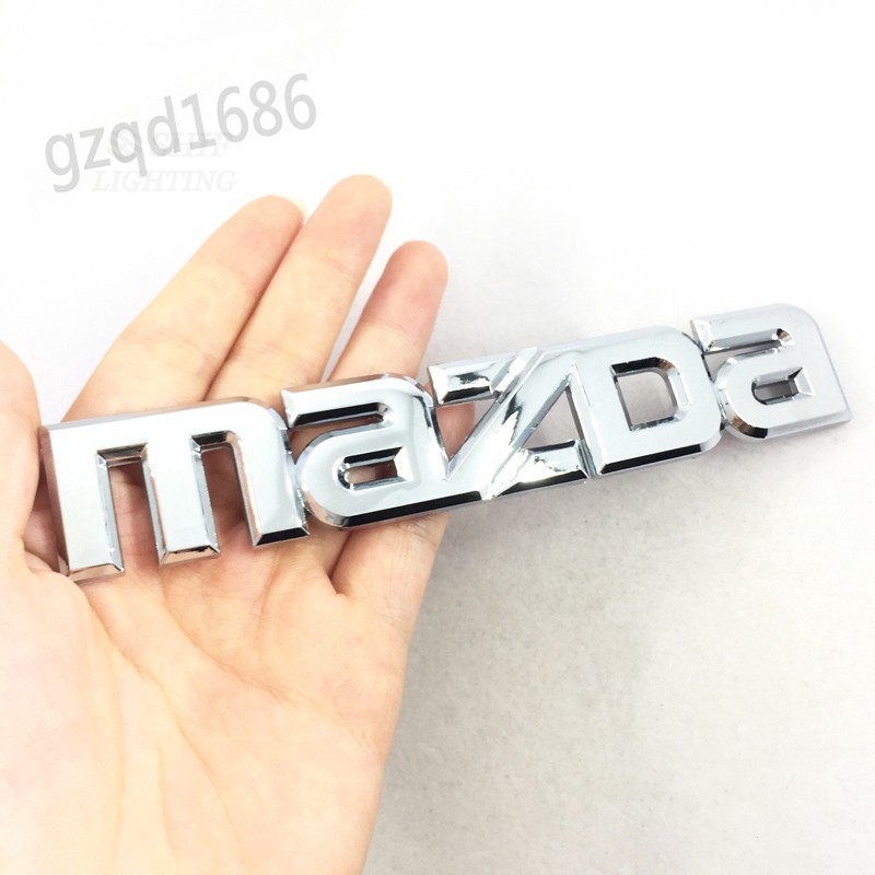 Nhãn dán hình logo chữ MAZDA bằng ABS màu crom dành cho cốp sau xe hơi MAZDA