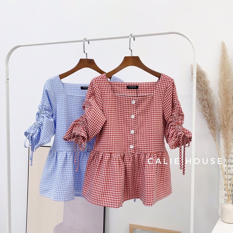 ÁO SƠ MI KẺ PELUM CỔ VUÔNG | BigBuy360 - bigbuy360.vn