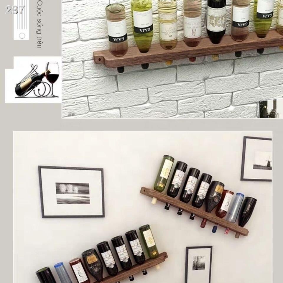 ❧✚☃23Giá rượu treo tường tại nhà quầy bar đơn giản và sáng tạo chai bia