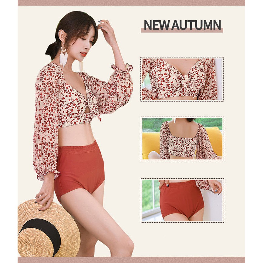 [Hàng Nhập] Bikini 2 mảnh sang trọng tay phồng phong cách Hàn quốc #2007