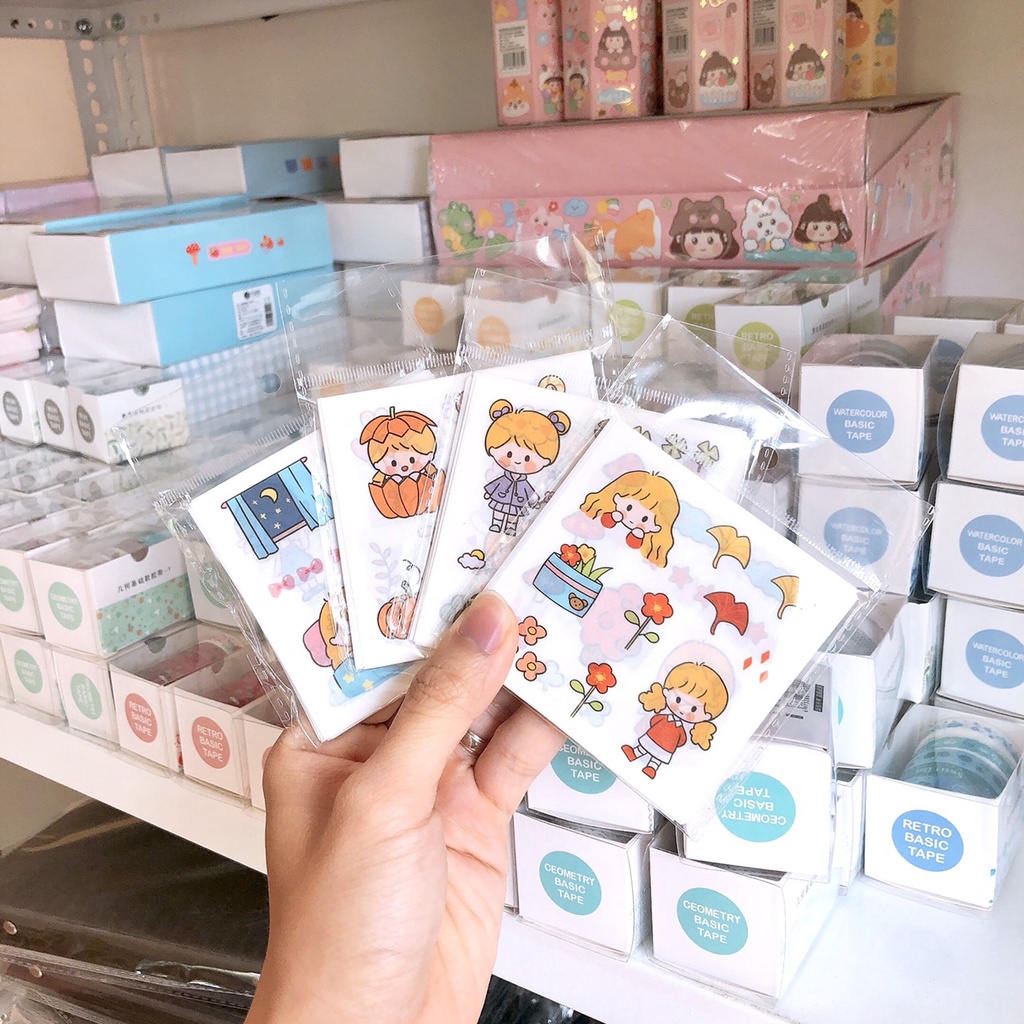Hình dán sticker em bé siêu cute túi 25 miếng nhỏ trang trí sổ tay, máy tính, laptop, góc học tập