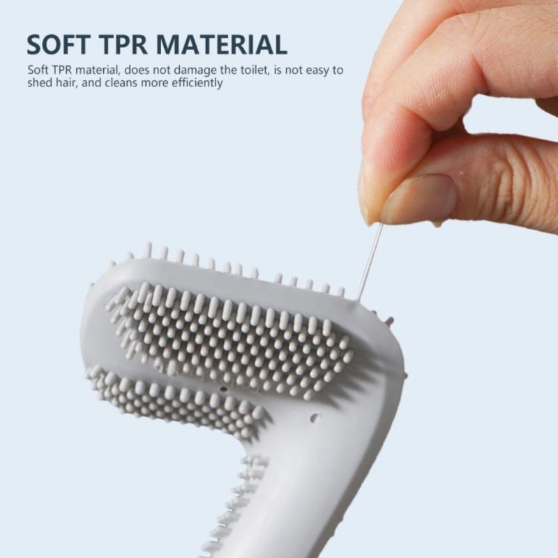 1 Bàn Chải Vệ Sinh Toilet Tay Cầm Dài Bằng Silicone Tiện Dụng