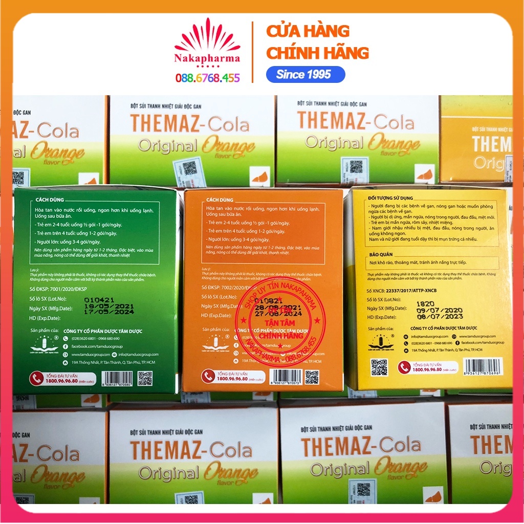 ✅  Bột sủi thanh nhiệt giải độc gan Themaz Cola Original cam chanh - Giảm nóng trong, nhiệt miệng, mẩn ngứa