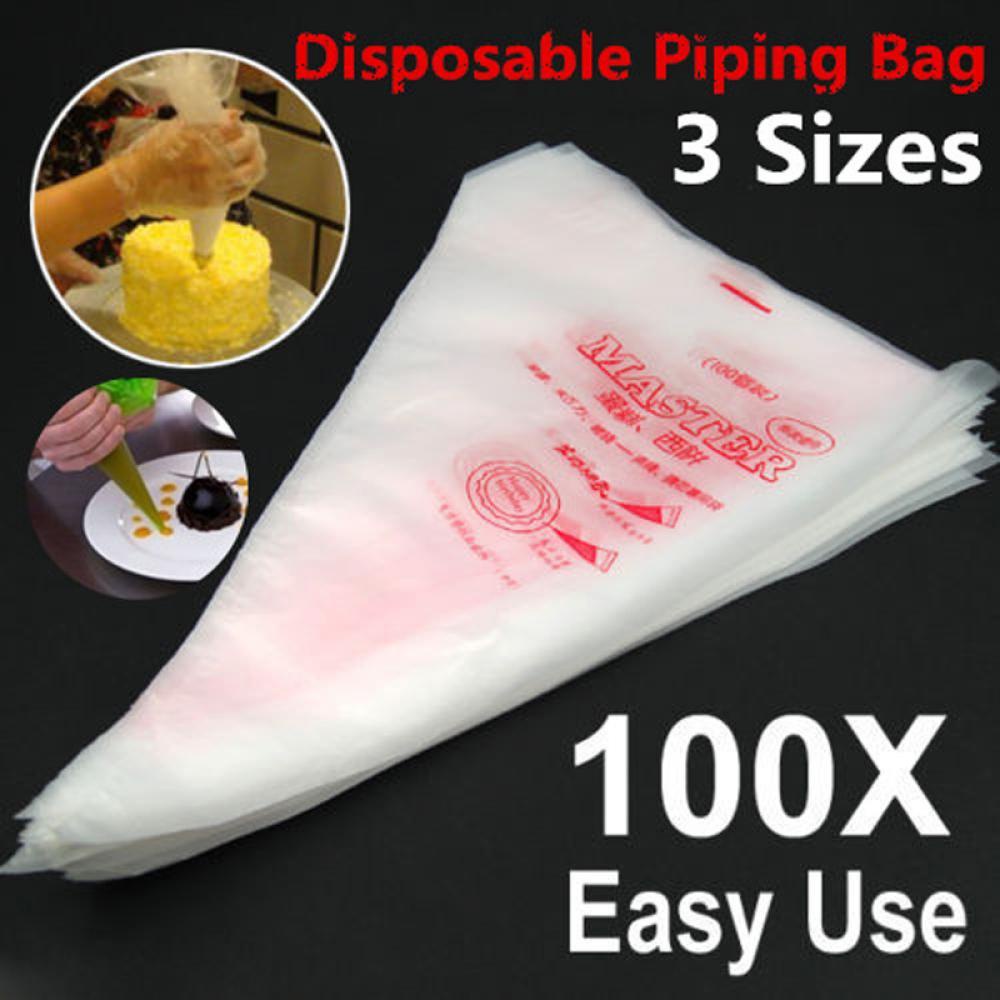 Set 100 Túi Bắt Kem Bằng Nhựa Kích Thước S / M / L