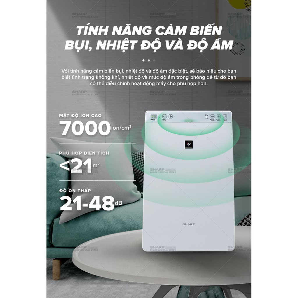 Máy Lọc Khí Tạo Ẩm Sharp INVERTER KC-F30EV-W Tiết Kiệm Điện