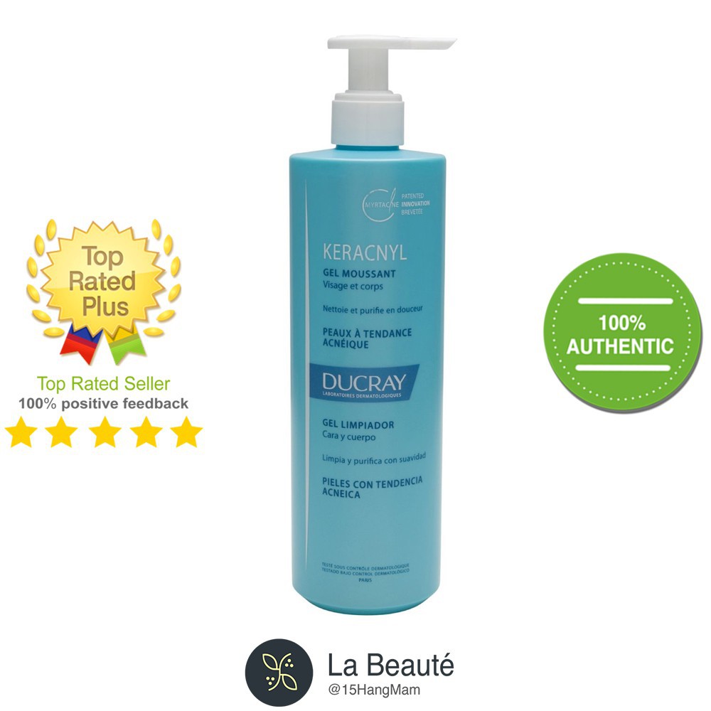 Ducray Keracnyl Gel Mousssant - Gel rửa mặt cho da nhờn và mụn [Nhiều Loại Dung Tích] | BigBuy360 - bigbuy360.vn