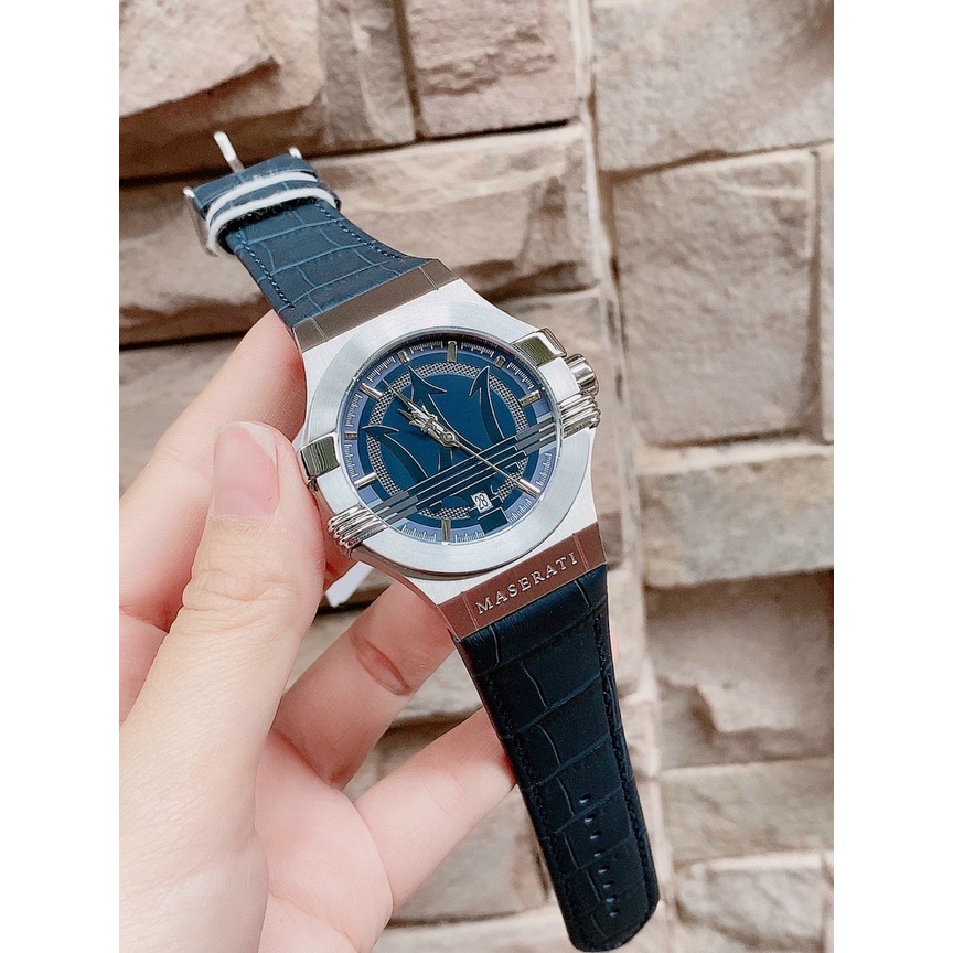 Đồng Hồ Nam Maserati Potenza Máy Pin Dây Da Size 42mm , Fullbox