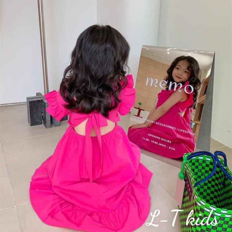 Váy maxi Hồng 12-35kg