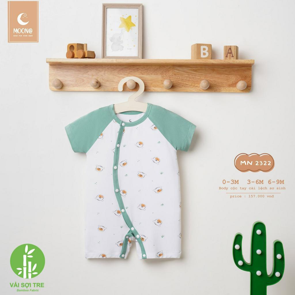 Bộ liền thân BODY MOON cộc vải sợi tre hè mát mềm MN2306