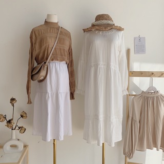Chân váy xòe thô cạp chun basic ulzzang