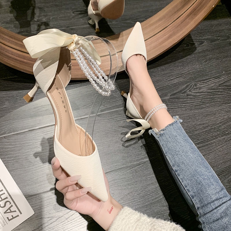 Giày Cao Gót Thiết Kế Mới Thời Trang Mùa Hè Theo Phong Cách Pháp Cho Nữ
