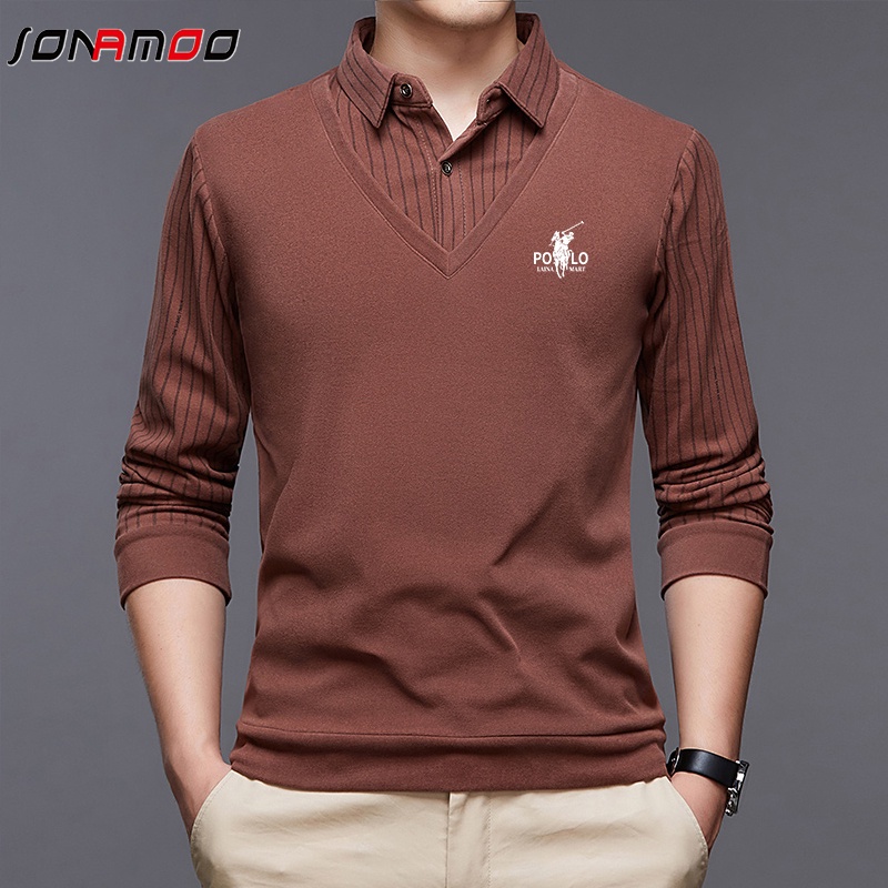 Áo polo Cotton Dài Tay Thời Trang Công Sở Cho Nam 5 Màu Lựa Chọn