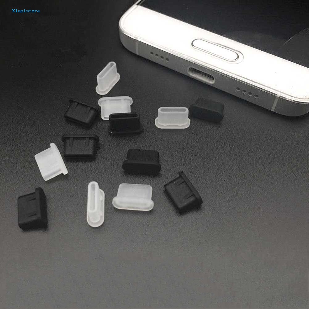 Set 5 Vỏ Bọc Đầu Sạc Type C Chống Bụi Bằng Silicon Mềm Cho Máy Tính Bảng