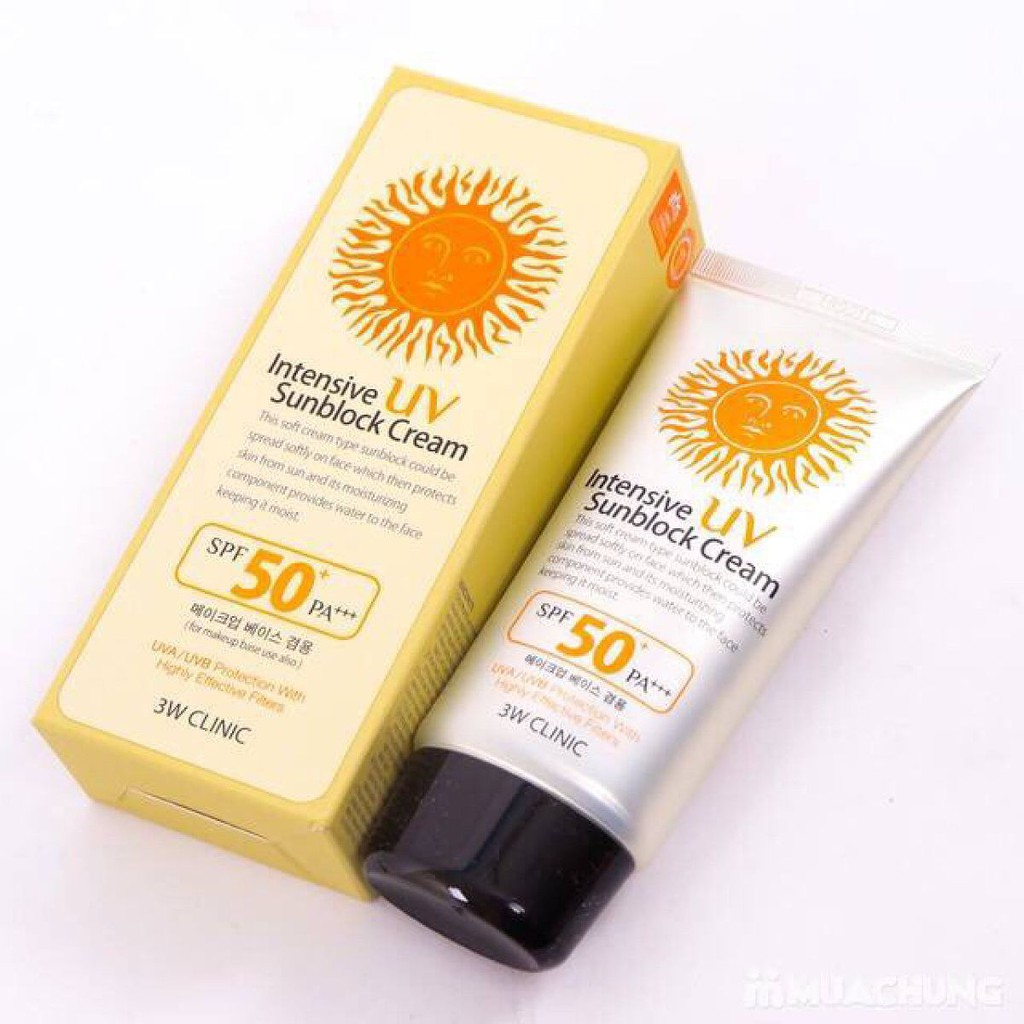 Kem Chống Nắng 3W Clinic Intensive UV Sunblock Cream SPF 50++ PA+++