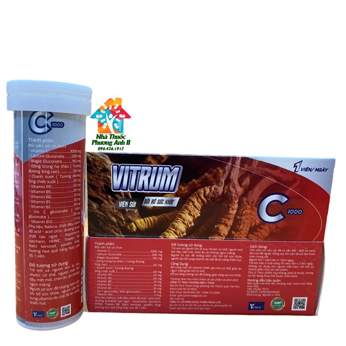 🥃Viên sủi Vitrum bổ sung Đông trùng hạ thảo🥃