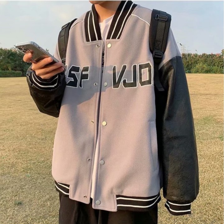 Áo khoác bóng chày dài tay thời trang năng động cho nam nữ