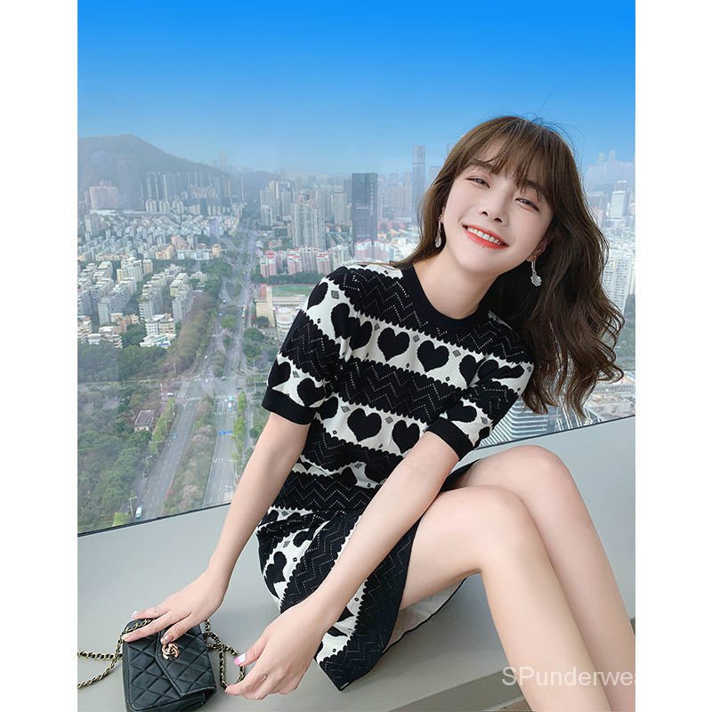 SPSummer 2021 summer fashion knitted knitted silk dress for women