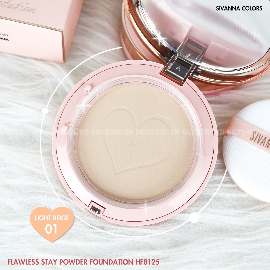 Phấn phủ siêu mịn kết hợp với kem nền Sivanna Flawless Stay Powder Foundation HF8125