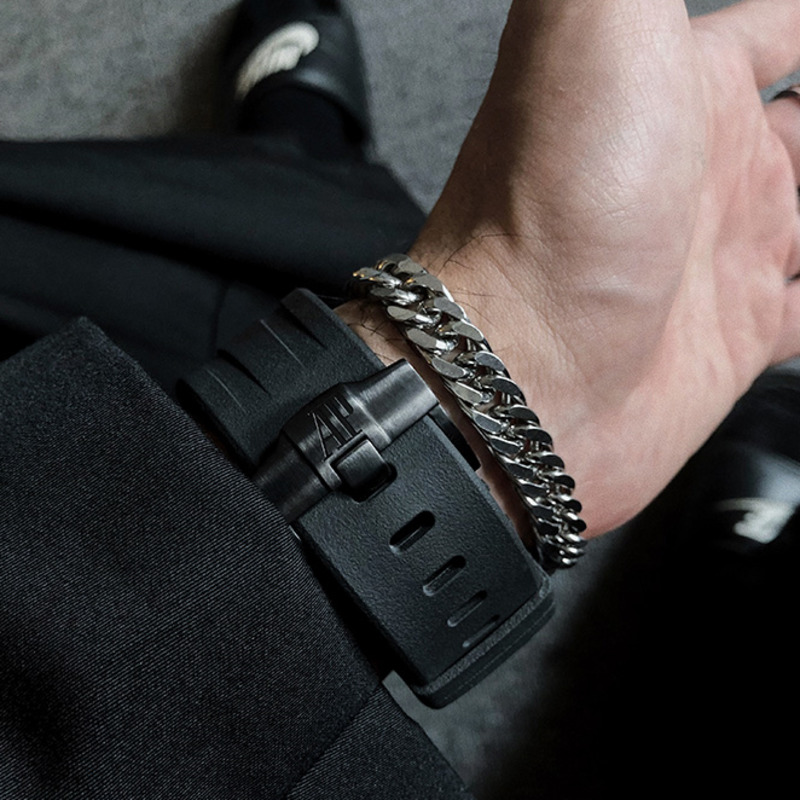 Vòng Đeo Tay Thép Titan 19997 Phong Cách Hip Hop Đơn Giản Cho Cặp Đôi