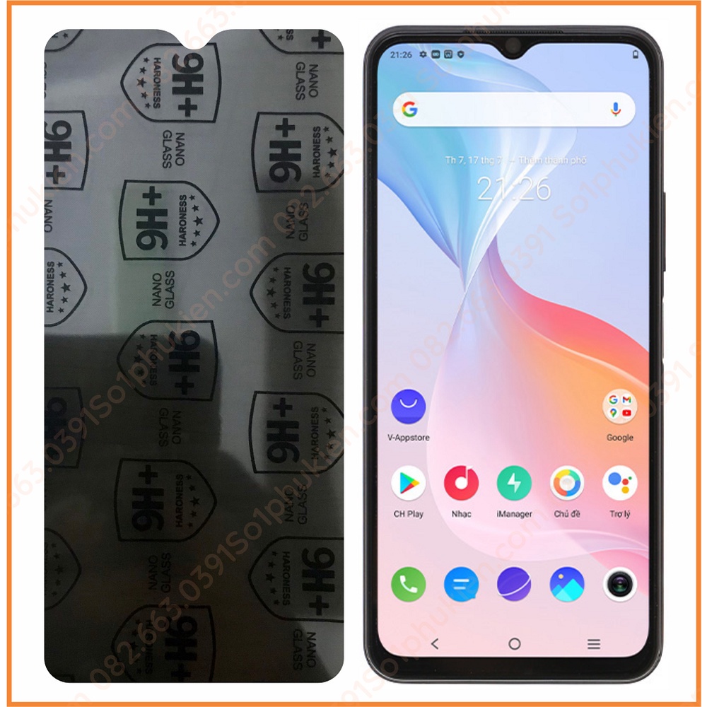 Dán cường lực chống nhìn trộm Vivo Y33S Y21S dẻo nano