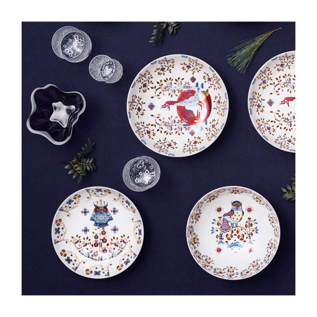 Đĩa sứ sâu lòng Taika Iittala Họa tiết Trắng 20cm