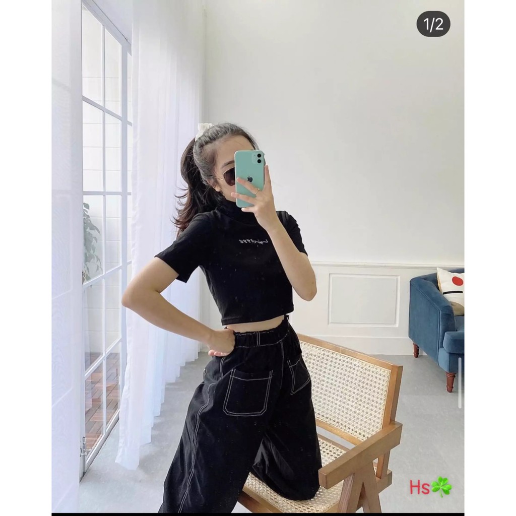 Quần 2 túi trước giả jean có bo chân - quần túi ngược cá tính-HươngSu-(PVN843)