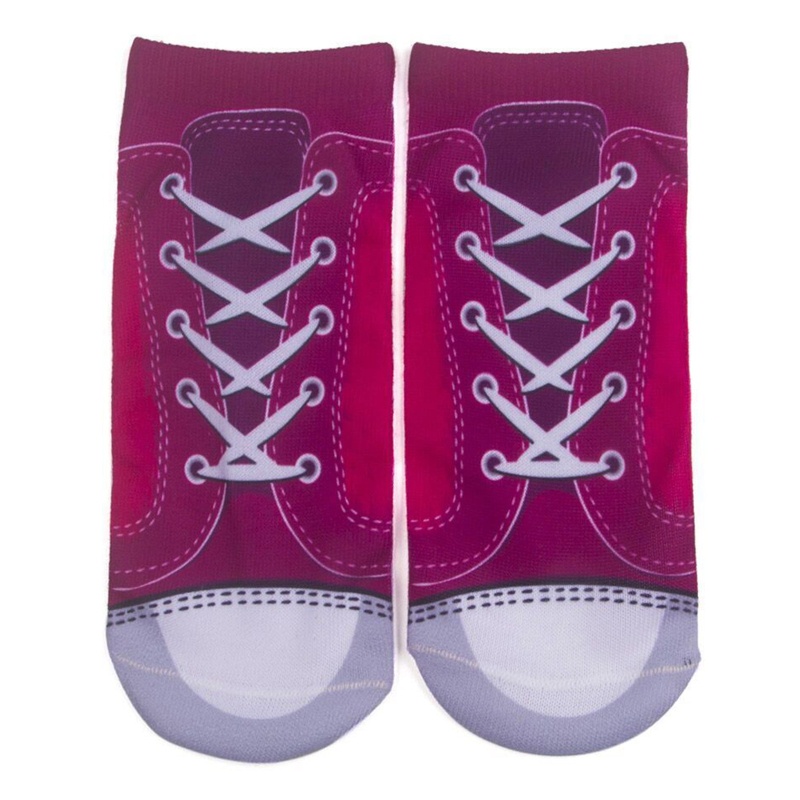Đôi Vớ Thuyền Vải Canvas Cổ Thấp In Hình Đôi Giày Lật Cột Dây Vui Nhộn Sáng Tạo Cho Người Lớn Mẫu 3