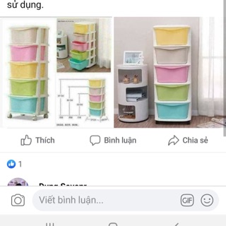 Tủ nhựa ngăn kéo 5 tầng có bánh xe