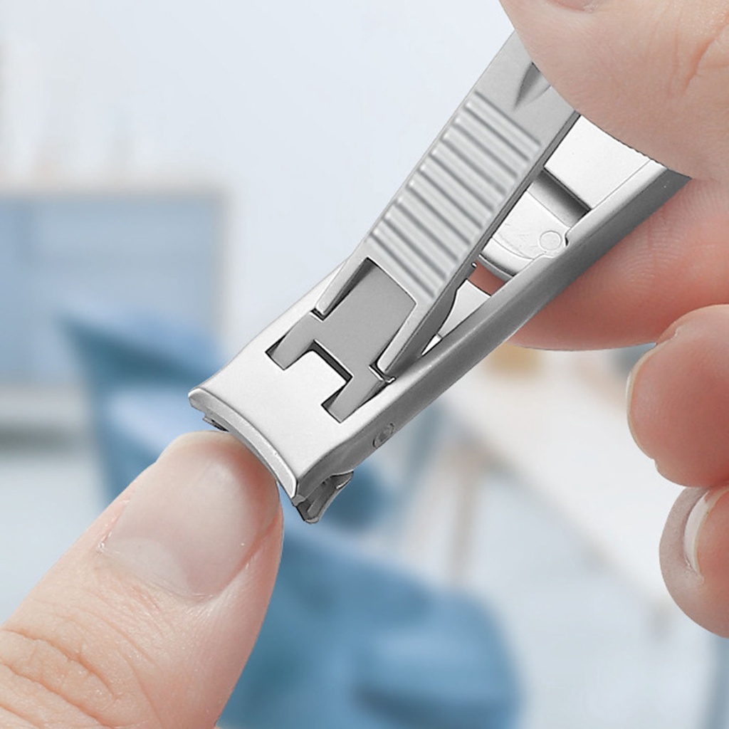 1 Bộ Dụng Cụ Cắt Móng Tay Bằng Thép Không Gỉ Hai Đầu Có Thể Gập Lại