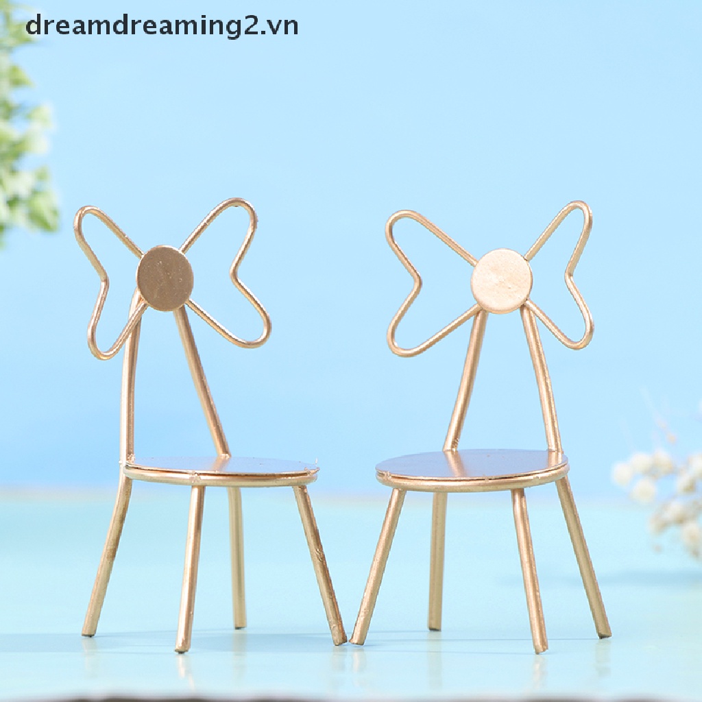 Ghế Kim Loại Mini Tỉ Lệ 1: 12 Xinh Xắn Dành Cho Búp Bê