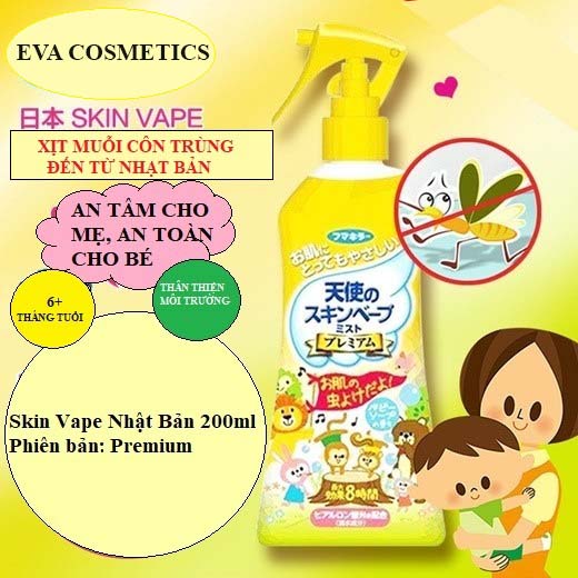 Xịt chống muỗi và côn trùng Skin Vape Nhật Bản 200ml  🌸 Chống muỗi cho bé và người lớn suốt 8h